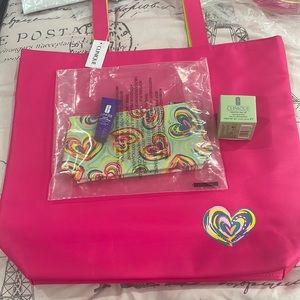 Clinique samplers and beach tote bag